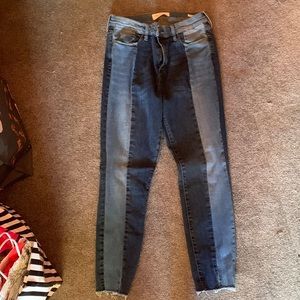 Pacsun size 27 jeans. Half light blue half dark blue